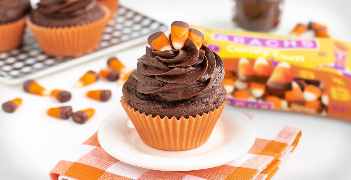 Harvest candy corn mocha chocolate cupcakes recipe brach s candy